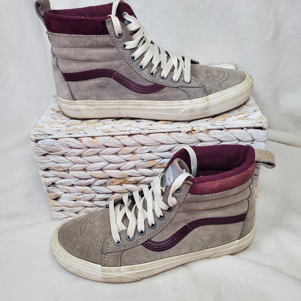 VANS SK8-HI Y2K W 8.5 M 7 Frost Grey Purple Suede Sneakers High Top Scotchgard